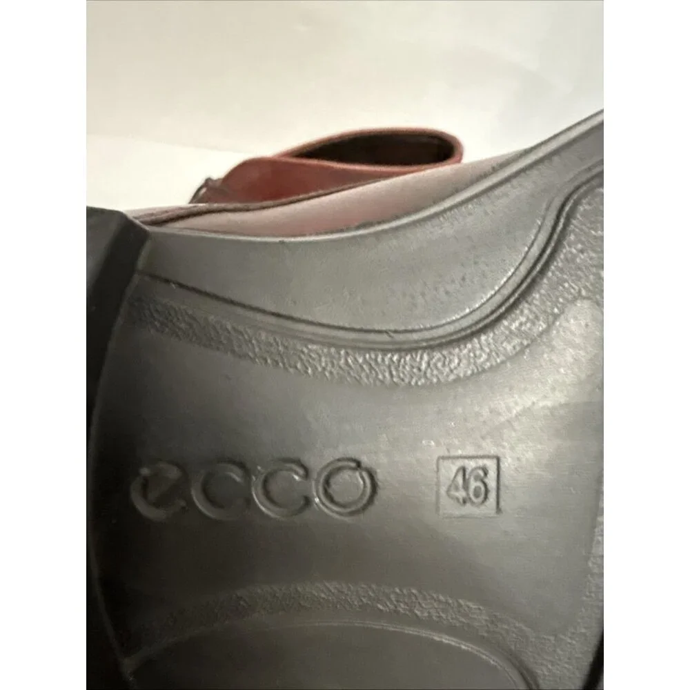 ECCO Chukka Boots Shoes EU 46 US 12/12.5‎ Cognac Brown Leather Ankle Lace Up